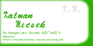 kalman micsek business card